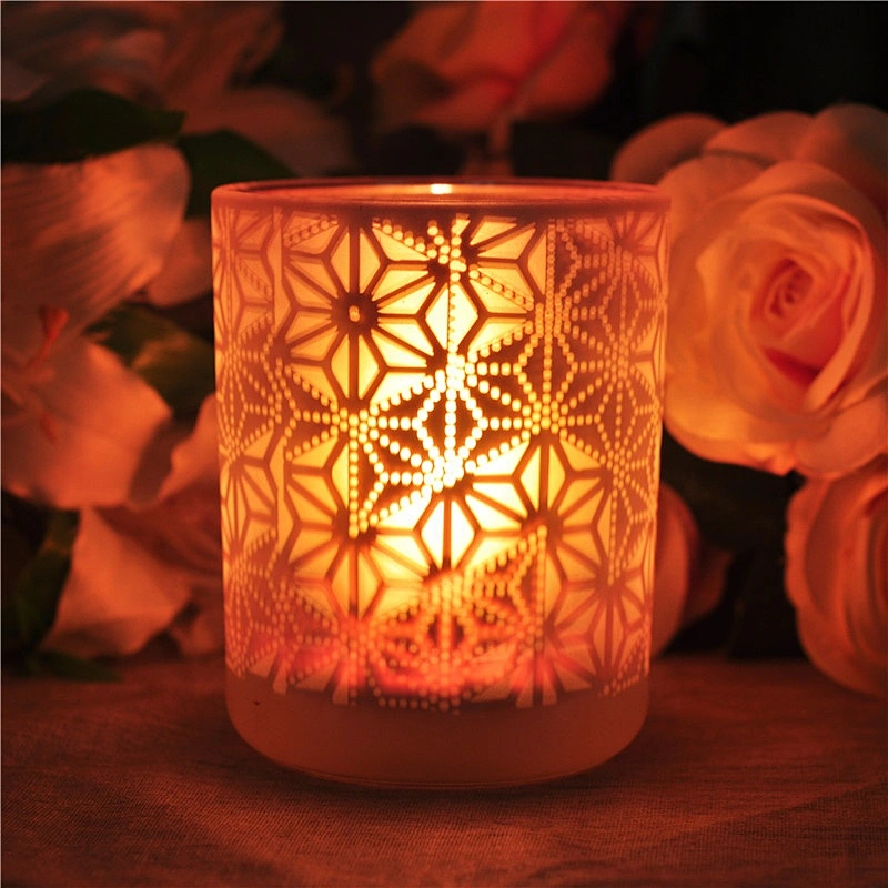 Custom crystal matte glass candle container