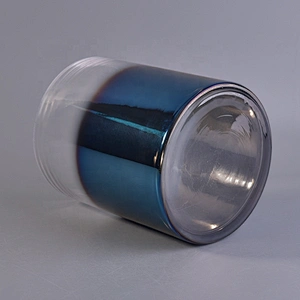 Clear electroplated cheap votive candle jars glass