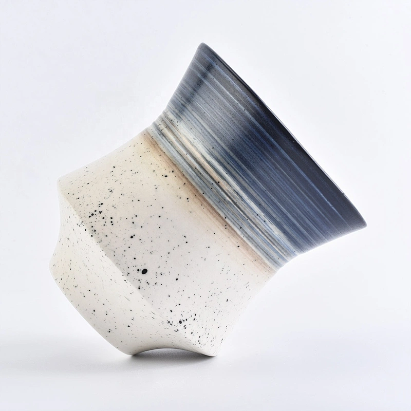 Wholesales custom glazed ceramic jar for candle home decoration