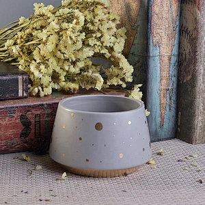 Wholesales custom luxury candle ceramic holder container with wood lid