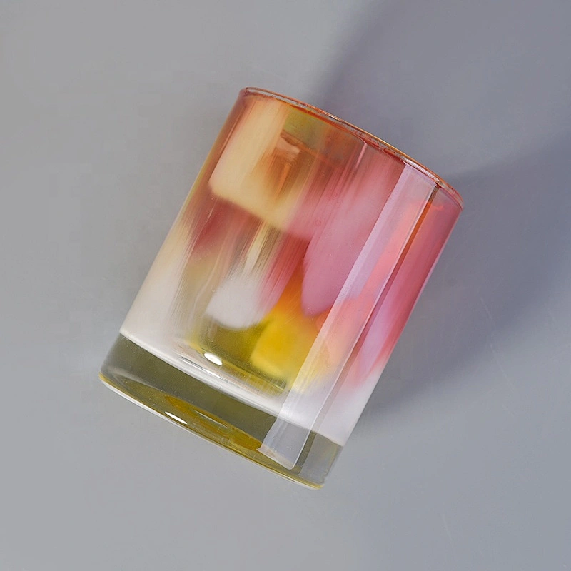 8oz Home decoration vintage painted glass candle holder