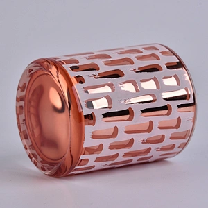 Sunny custom decorative Electroplate Glass Candle jar 10oz 20oz