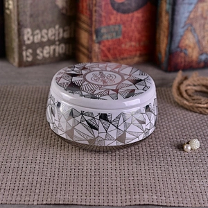 Wholesales home decor votive candle ceramic holder with lid 10oz 20oz