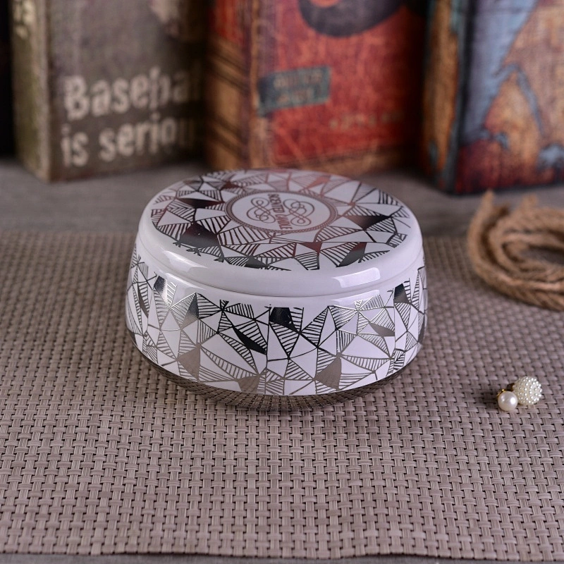 Wholesales home decor votive candle ceramic holder with lid 10oz 20oz
