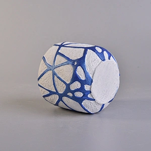Wholesales decorative blue empty cement candle container 8oz 10oz