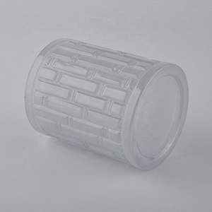 luxury embossed pattern glass candle jar