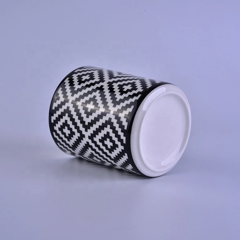 Cylinder pillar ceramic black jar candle making suppliers