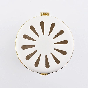 Gold outline white ceramic candlestick candle holder for home decor scented candle