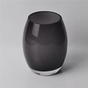 Luxury black glass cut candle holders