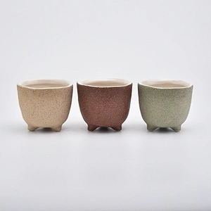 decorative candle holder ceramic with matte color glaze