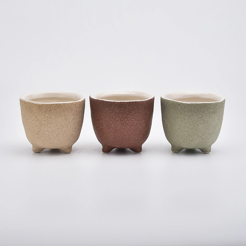 decorative candle holder ceramic with matte color glaze