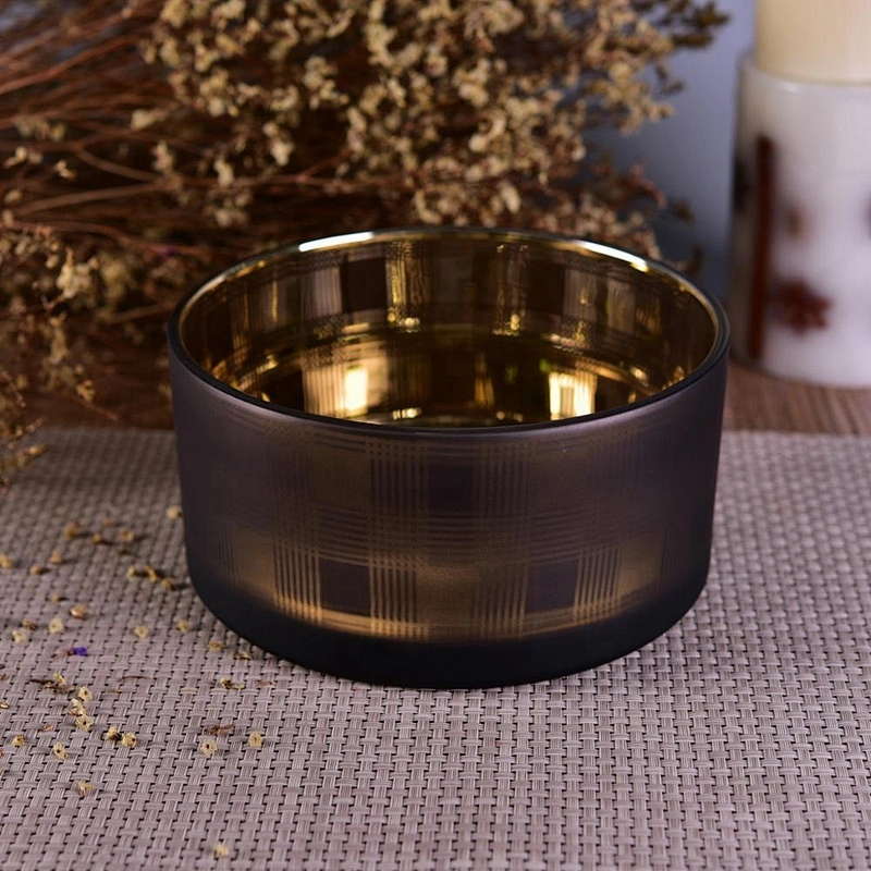 Wholesales luxury european decorative matte glass candle jar 10oz 20oz