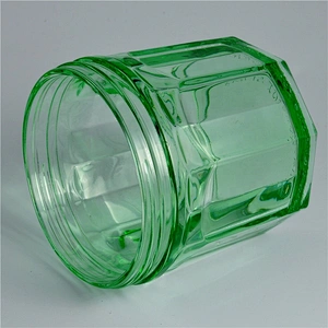 Sunny luxury green decorative glass candle container