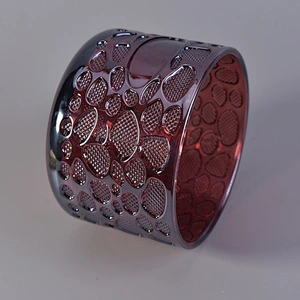 Custom amber round jar candle glass candle container