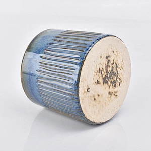 8oz home decoration blue ceramic candle holder for table