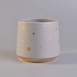 Custom printing ceramic candle jar holder with lid wholesale