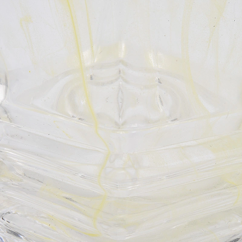 130ml smoke appearance yellow pigment glass candle jar for home decorations