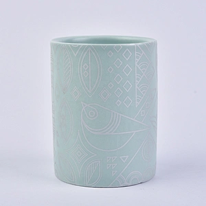 Sunny cylinder custom ceramic candle jars holder table decoration