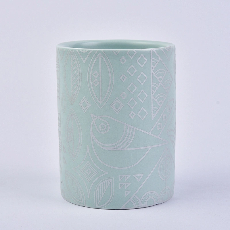 Sunny cylinder custom ceramic candle jars holder table decoration
