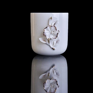 10oz 20oz Wholesales cylinder white candle ceramic holders