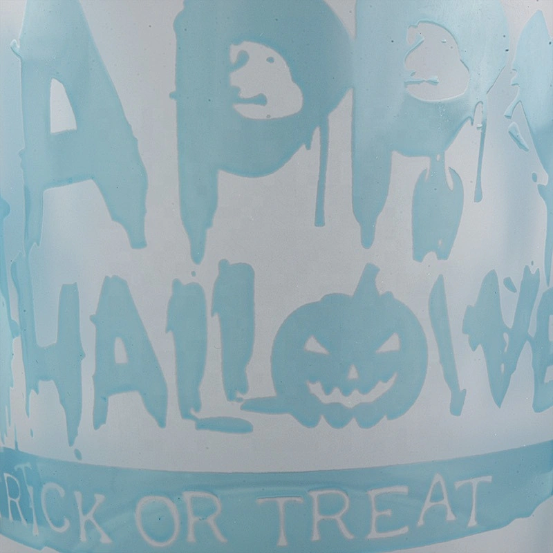 OEM ODM halloween matte custom glass candle jars holder home decoration