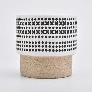 Hand made matte decorating ceramic candle jar custom
