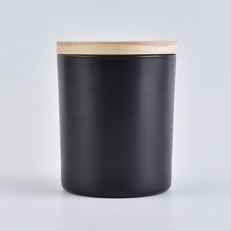 10oz matte black glass candle holders