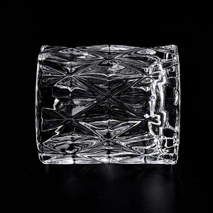 Wholesales luxury geo crystal glass candle holders