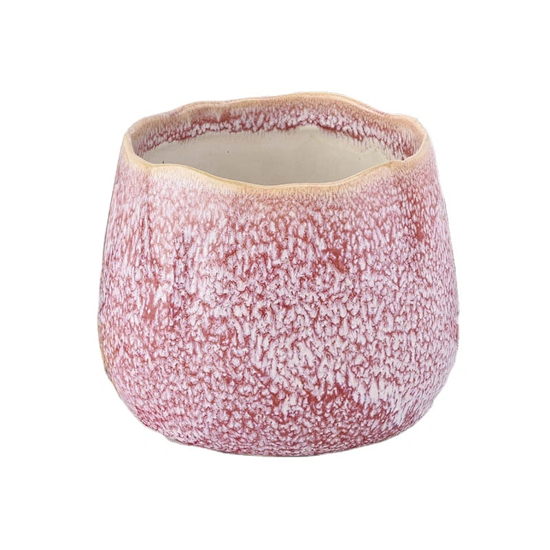 Geo cut empty Ceramic Candle jar for Home Decoration