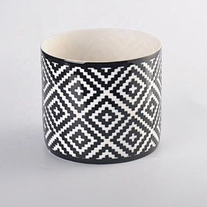 Luxury soy black ceramic candle jars in bulk