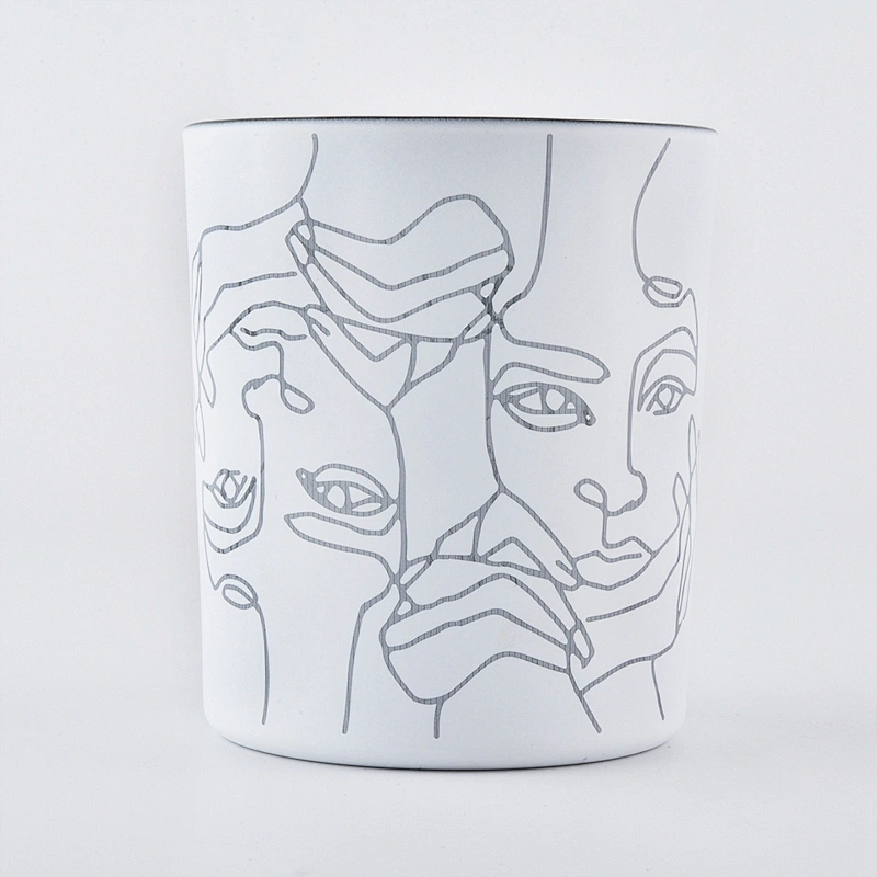 luxury white glass custom candle glass jars