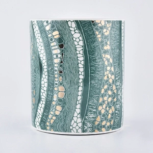 Sunny design Wholesales custom glazed empty ceramic candle container 10oz