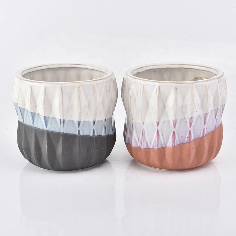 600ML Home decor geometric ceramic candle holder