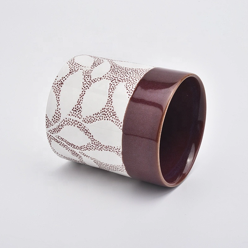 New style customized votive iridescent ceramic candle jar