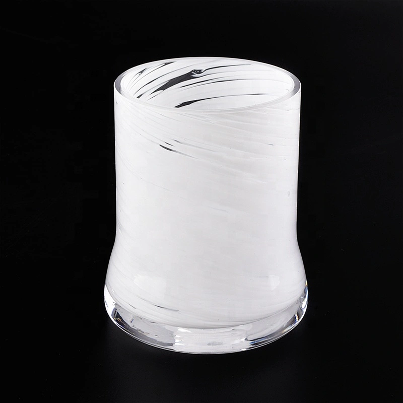10oz Luxury white decorative religious glass candle jars wholesales