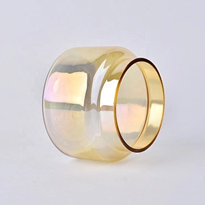 Golden  glass candle containers for home decoration