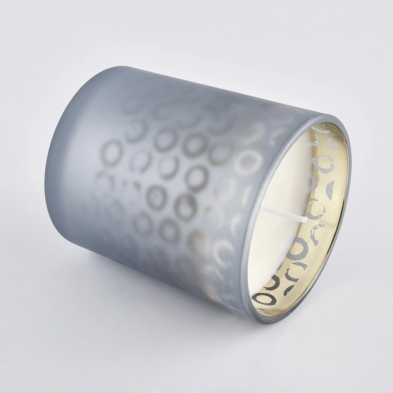 Sunny glassware Wholesales custom grey luxury glass candle jar holders