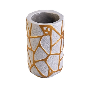 Wholesales luxury gold decorative empty cement candle holder 10oz 20oz