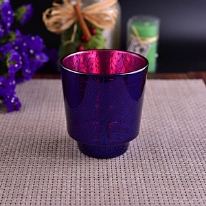 Home decor laser electroplated tealight luxury glass candle holders