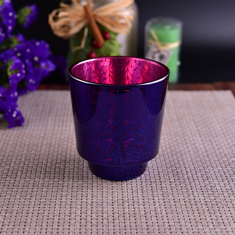 Home decor laser electroplated tealight luxury glass candle holders