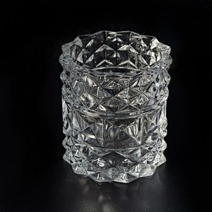 Crystal Embossed Glass Candle Jar