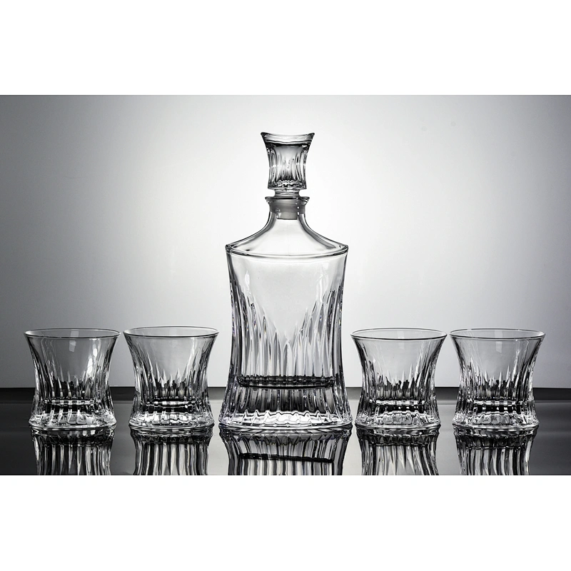 5 pieces in stock Borosilicate  Glass whiskey bottle cup sets