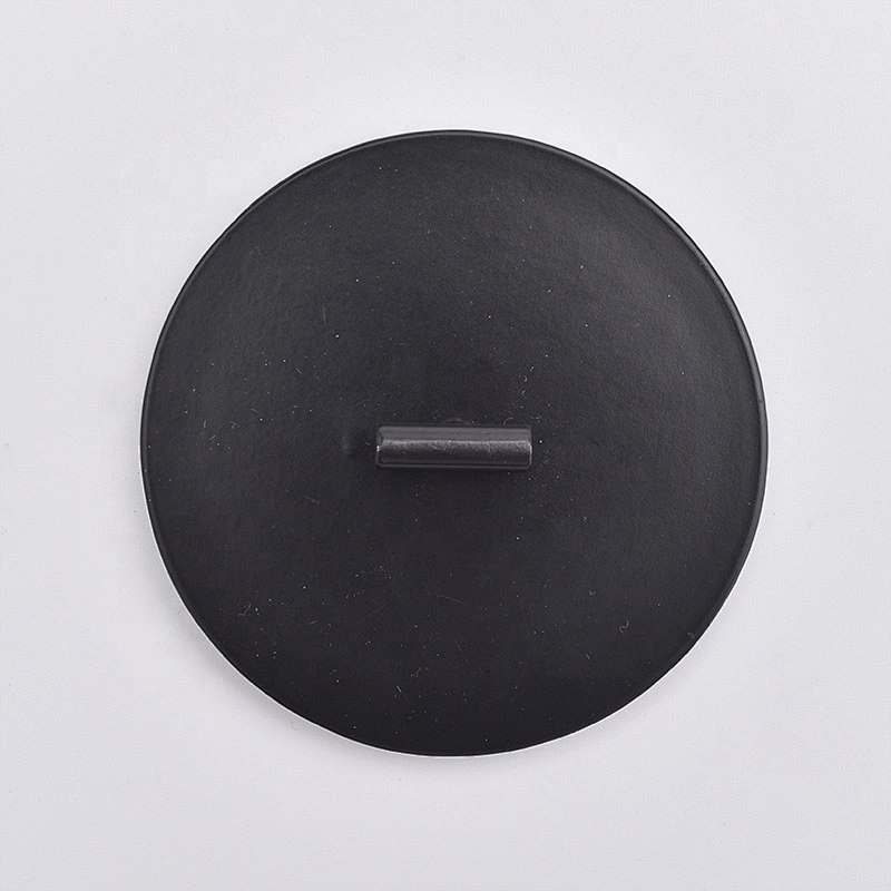 Logo printing round black metal lid cover for candle jars