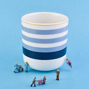 Sunny empty tealight custom blue ceramic candle jar holders