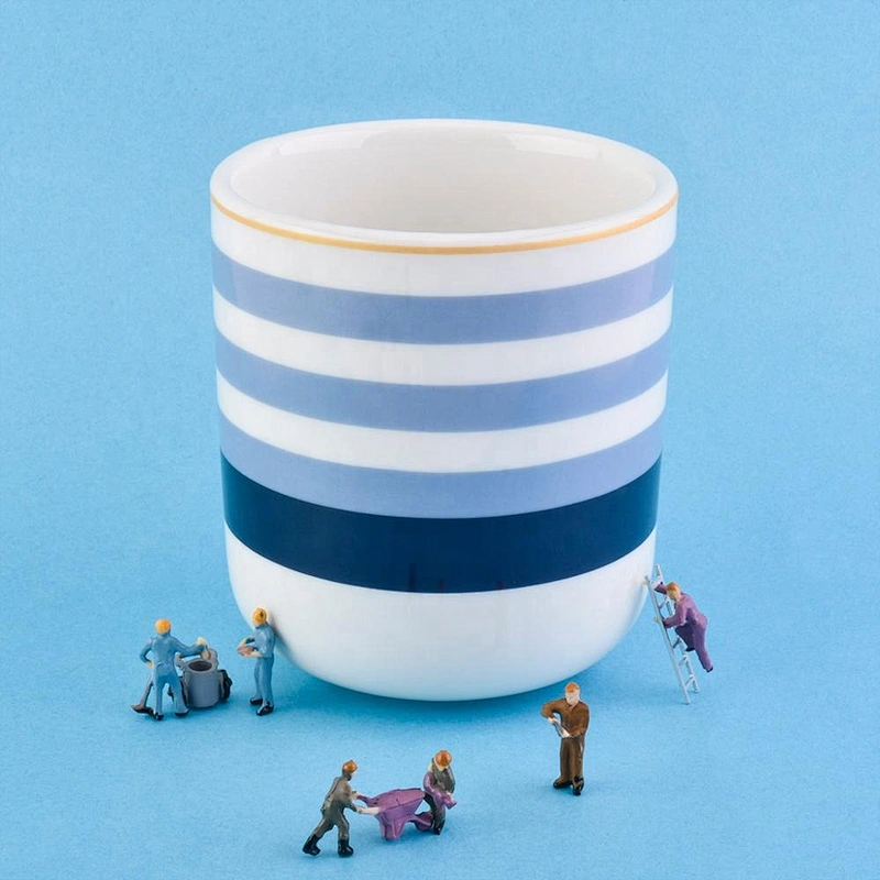 Sunny empty tealight custom blue ceramic candle jar holders