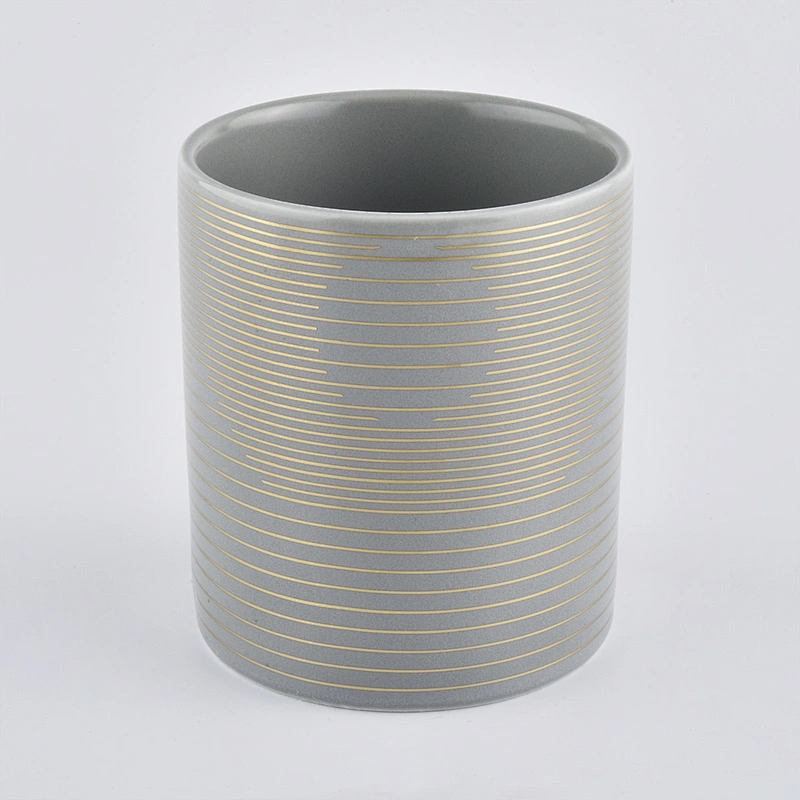 Custom Matte Ceramic Candle Vessels With Printing