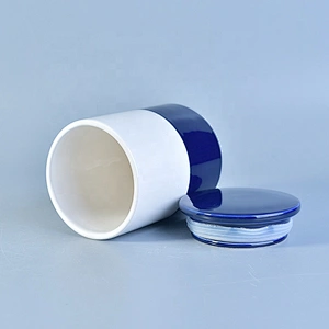 Luxury high empty 18oz ceramic candles jar with lid