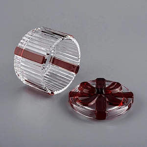 Sunny glassware crystal custom tealight Glass Candle vessel with lids