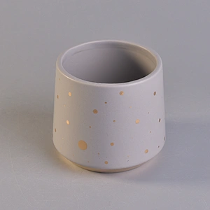 Custom printing ceramic candle jar holder with lid wholesale