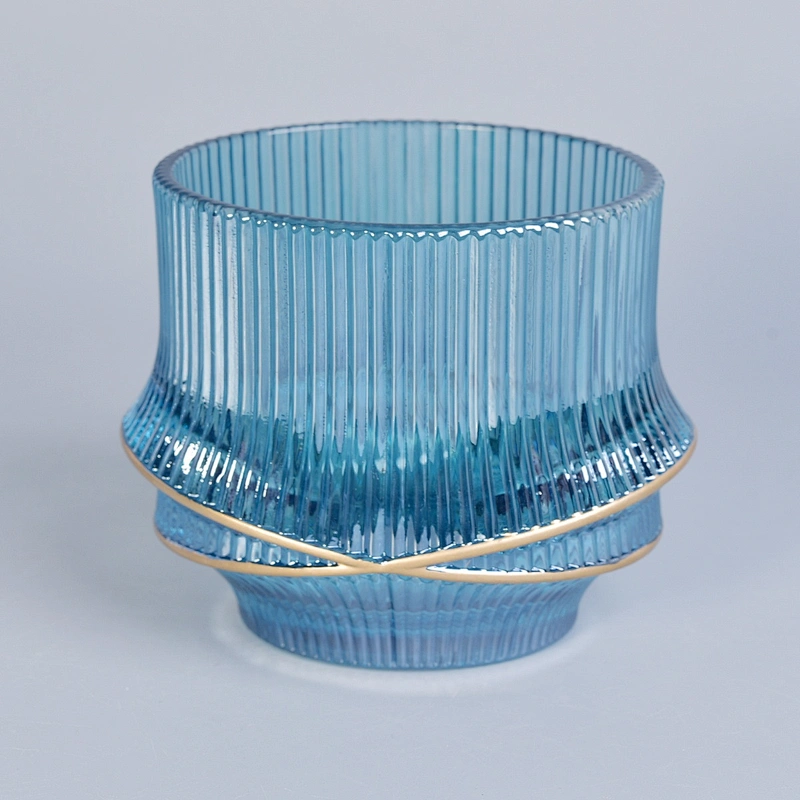 8oz 10oz Sunny X design custom empty iridescent glass candle holders